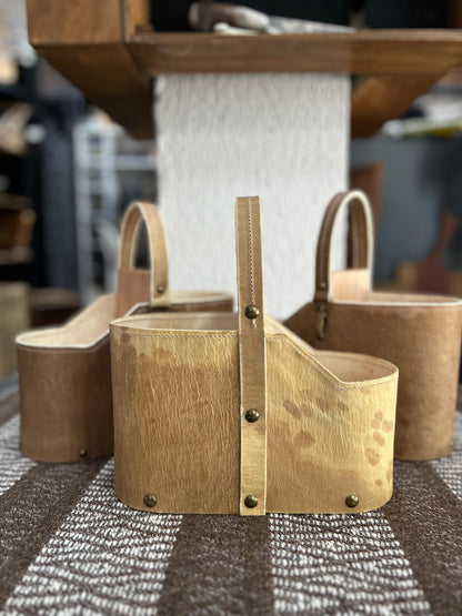 Cuia de couro manchado