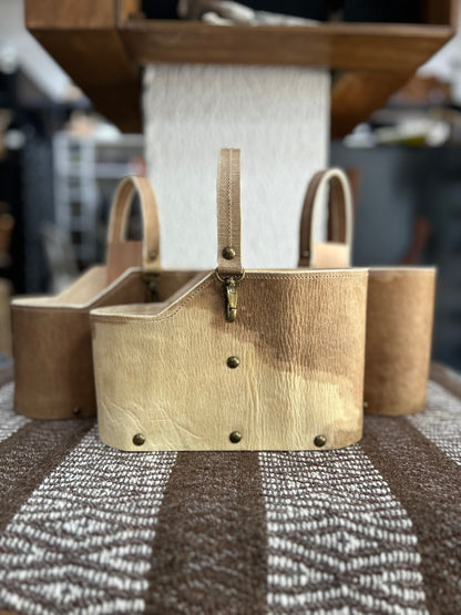 Cuia de couro manchado