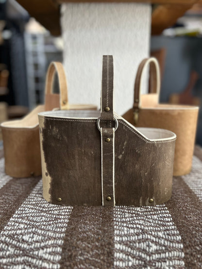 Cuia de couro manchado