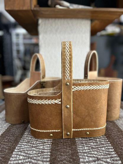 Cuia de couro manchado