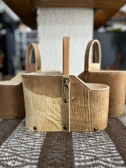 Cuia de couro manchado