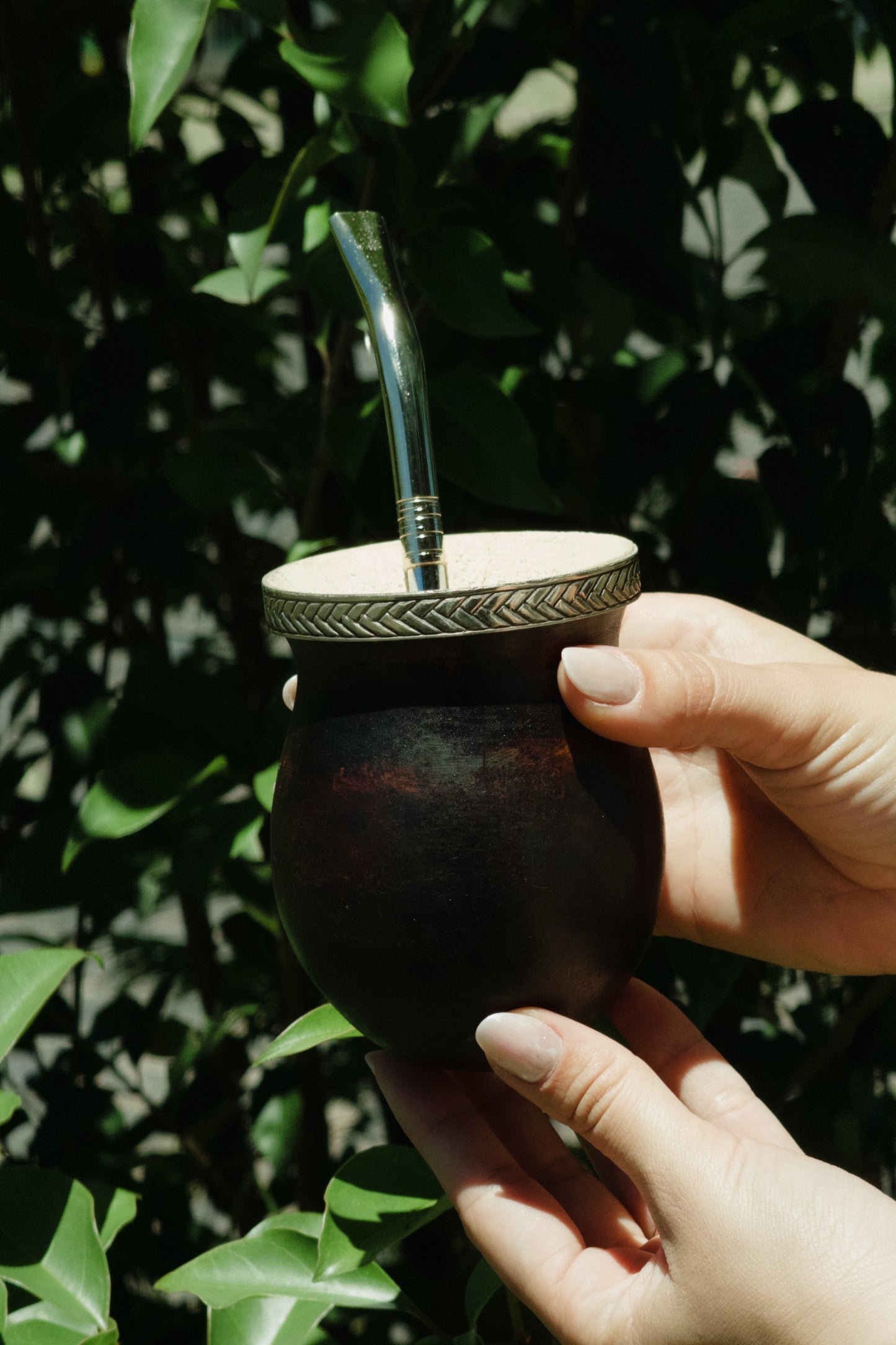 Bago de Toro con boquilla en alpaca y bronce.