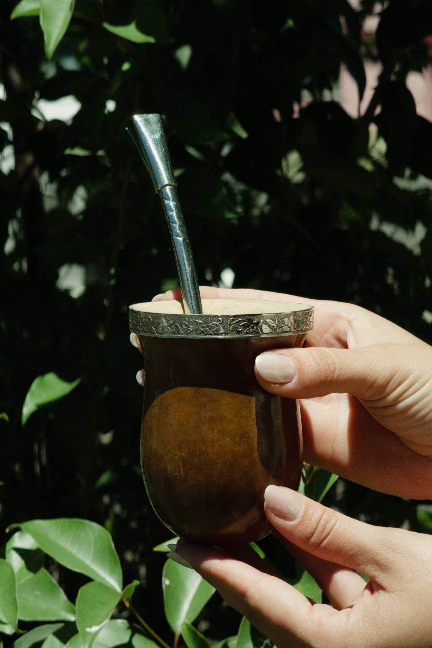 Bago de Toro con boquilla en alpaca y bronce.